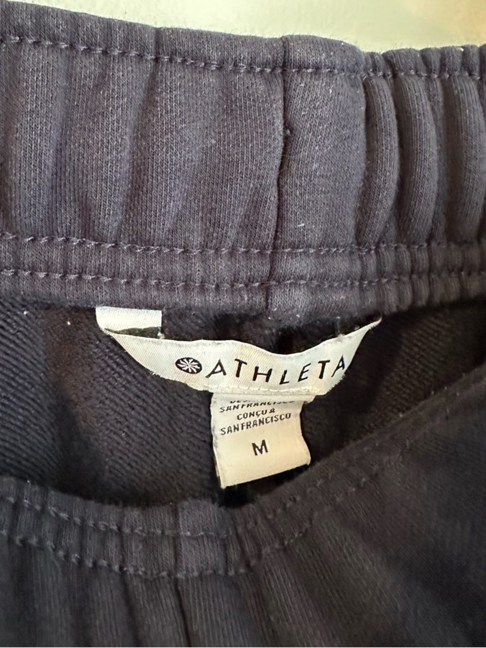 Athleta Terry Mid Rise Pant navy medium - Picture 4 of 6